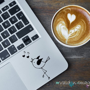 Musik Vogel Auto Aufkleber, Musik Geschenk, Laptop Aufkleber, Musik Auto Aufkleber, Musik Auto Aufkleber, Musik Vinyl Aufkleber, Geschenke unter 10, Auto Aufkleber für Frauen