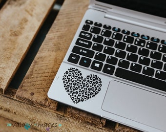 Leopard Print Heart Car Decal For Women, Laptop Decal, Animal Print Auto Decal, Cheetah Print Car Bumper Sticker, Car Accessories, Cup Decal