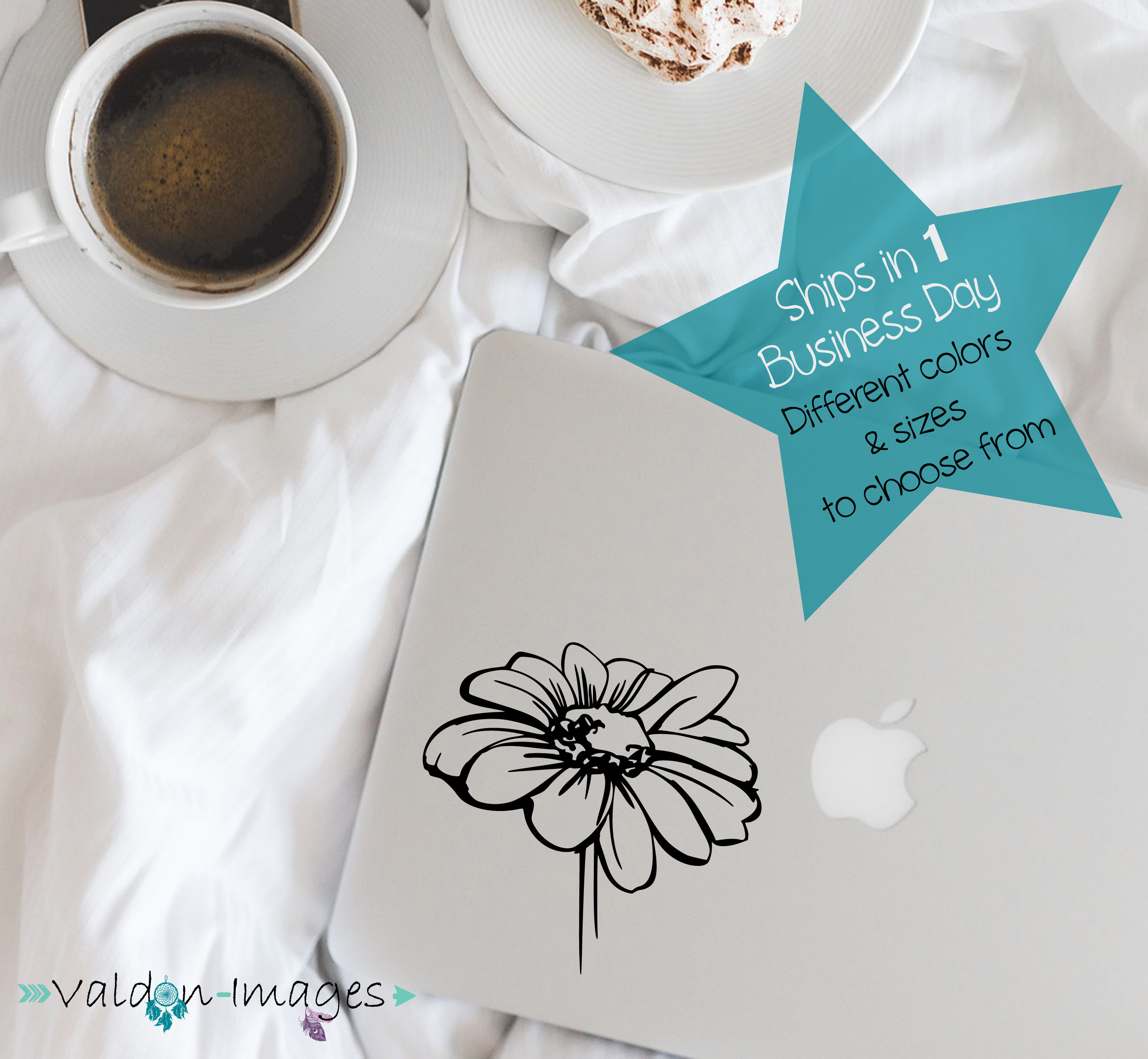Daisy Car Decal, Flower Decal, Laptop Sticker, Car Decal for Women ...