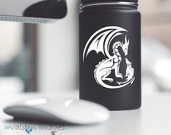 Dragon and baby car decal, dragon laptop decal, dragon vinyl decal, dragon car sticker, dragon car decals, dragon auto decal, auto sticker