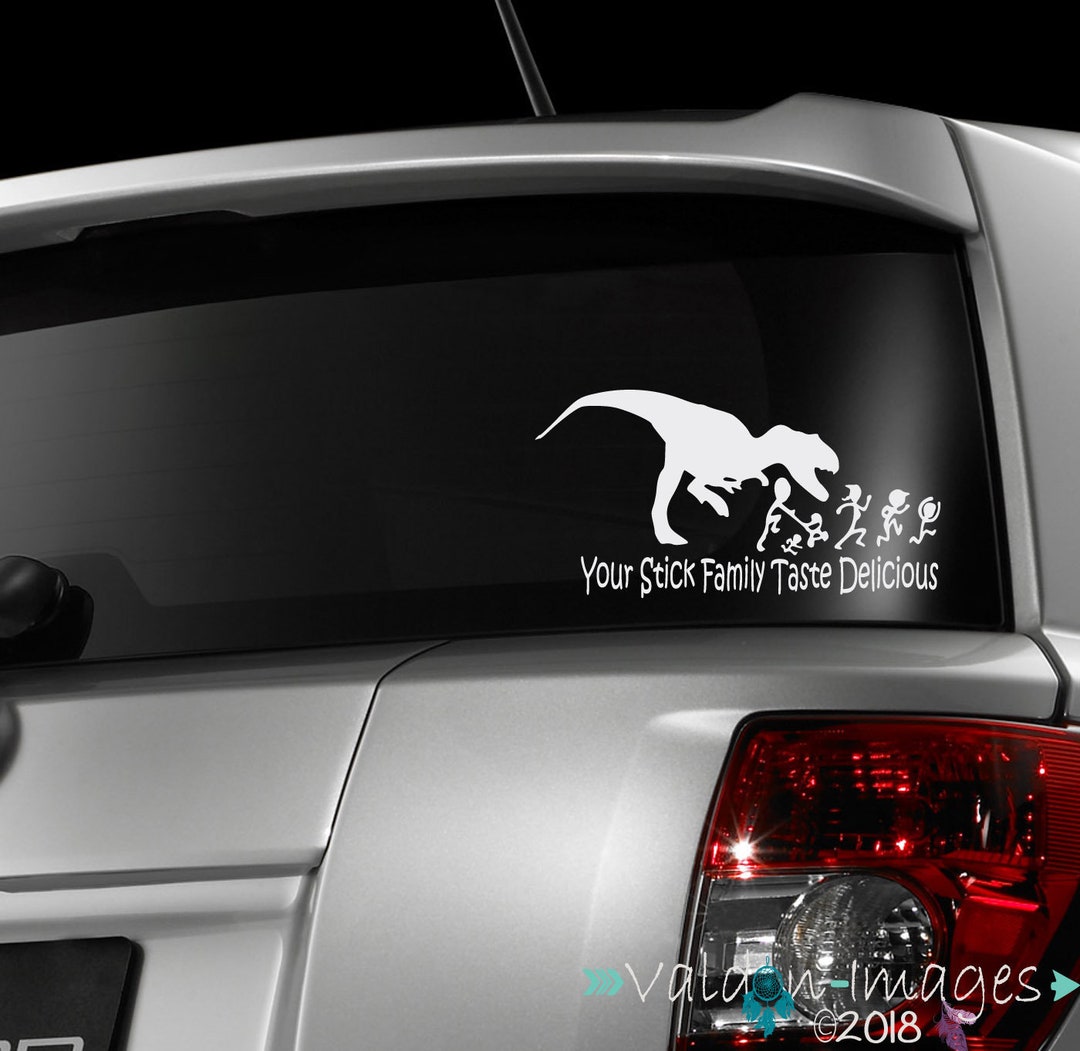 T-rex Chasing Your Stick Family Car Decal, Funny Car Decal, Laptop Decal, Vinyl  Decal, Car Sticker, Laptop Sticker, Dinosaur Gift, Mens Gift 