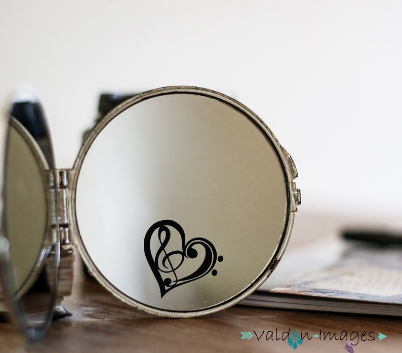 Treble Clef Heart Shape Car Decal, Music Note Gift, Car Decal for Women ...