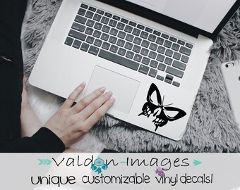 Skull Butterfly Car Decal, Skeleton Laptop Decal, Wiccan Car Decal, Skull Laptop Sticker, Car Decal For Women, Gothic Gift Ideas For Her