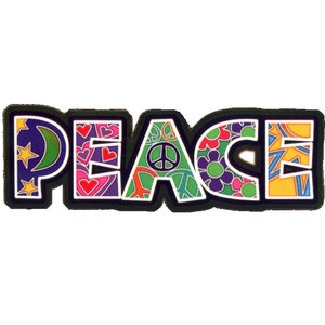 PEACE - Translucent Window Sticker / Decal (6.5&quot; X 2.5&quot;)