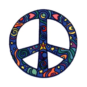 Cosmos Peace Sign - Lichtdurchlässiger Fensteraufkleber / Aufkleber (12,5&quot; Kreisförmig)