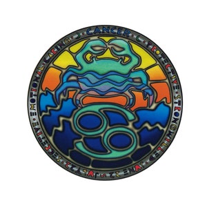 Krebs astrologische Zeichen - transluzente Fenster Aufkleber / Aufkleber (4.5&quot;)