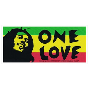 One Love Reggae Rasta Good Vibes Music Quote Small Bumper Sticker Car Laptop Water Bottle Decal 4.38-by-2 Inches