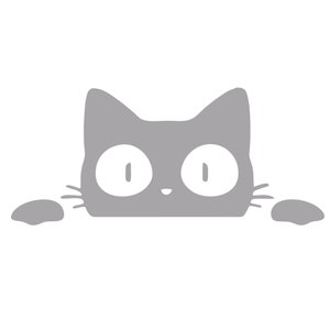 Peeking Cat Vinyl Decal / Rub On Sticker - 14 colors available 4.8-by-2.1 Inches