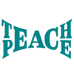 Teach Peace - Anti-War Vinyl Decal / Rub On Sticker - 14 colors available 4.2-by-2.4 Inches