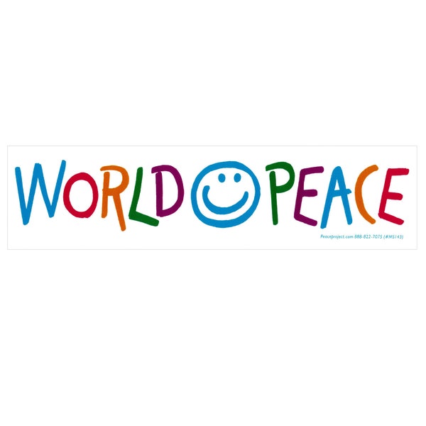 World Peace - Small Anti-War Bumper Sticker / Laptop Decal Decal or Magnet 8-by-2 Inches