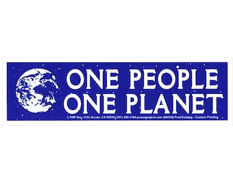 One People One Planet Changement climatique Préservation de l’environnement Autocollant / Décalcomanie ou aimant 9 par 2,5 pouces