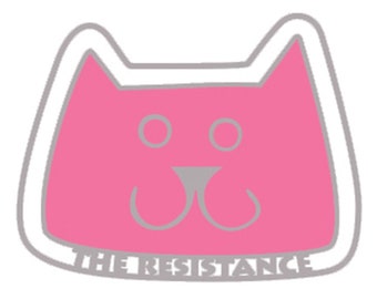 Resistance Kitty Kat Enamel Jacket Hat Backpack Purse Lapel Pin (1" X 0.75")
