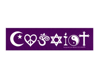 Petits autocollants pour pare-chocs de paix interconfessionnelle de coexistence de symboles religieux/autocollant ou aimant d'ordinateur portable