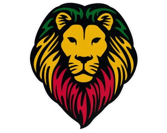 Rasta Lion of Judah Reggae Small Bumper Sticker Car Laptop Water Bottle Decal 3.75-by-4.5 Inches Cut to Shape