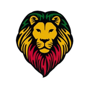Rasta Lion of Judah Reggae Small Bumper Sticker Car Laptop Water Bottle Decal 3.75-by-4.5 Inches Cut to Shape