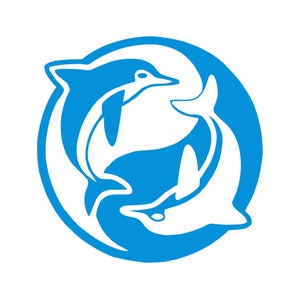 Dolphin Yin Yang Vinyl Decal / Rub On Sticker 14 colors available 3.25 x 3.25 image 1