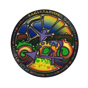 Schütze astrologische Zeichen - transluzente Fenster Aufkleber / Aufkleber (4.5&quot;)