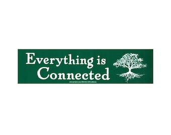 Environmental Bumper Sticker - Everything is Connected - Bumper Sticker / Decal or Magnet, 2.5-by-9.5 Inches