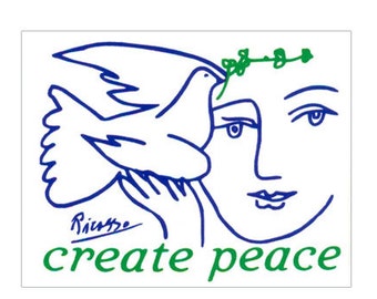 Create Peace - Small Anti-War Bumper Sticker / Laptop Decal or Magnet