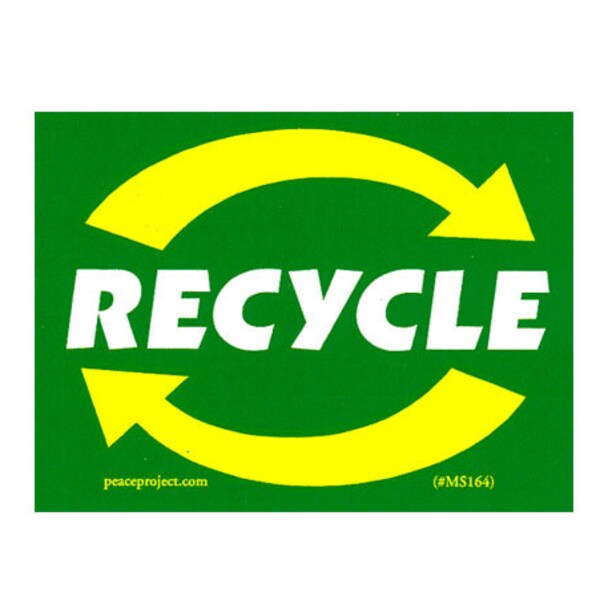 Recycle - Small Bumper Sticker / Laptop Decal or Magnet