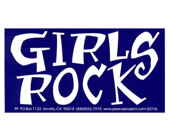 Girls Rock - Feministischer Bumper Sticker / Aufkleber oder Magnet