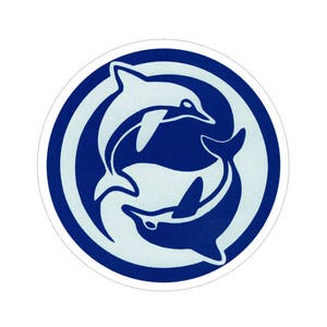 Yin Yang Dolphins - Small Bumper Sticker / Laptop Decal or Magnet