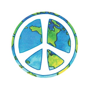 Peace Zeichen über der Erde - Autoaufkleber/Aufkleber