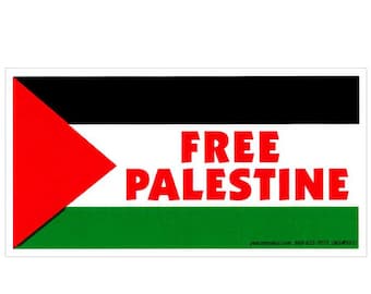 Free Palestine - Middle East Peacemaking Bumper Sticker / Decal or Magnet, 5.75-by-3 Inches