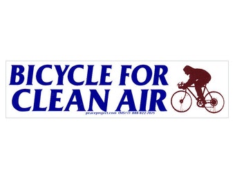 Bicycle For Clean Air - Small Biking Environmental Bumper Sticker / Laptop Decal or Magnet
