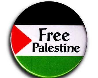 Free Palestine - Middle East Peacemaking Button / Pinback or Magnet 1.25 Inches