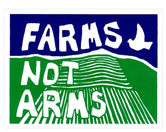 Farms Not Arms Anti-War Anti-Violence Small Car Bumper Sticker Laptop Skateboard Water Bottle Decal 4.75-by-3.5 Inches