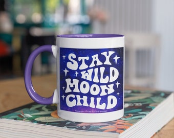 "Stay Wild Moon Child" Vinyl Decal Sticker - 3.75x2.25 Inch Small Bumper Sticker For Cars, Laptops & Water Bottles