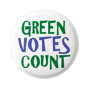 Les votes verts comptent l’activisme environnemental Bouton Pinback pour sacs à dos, vestes, chapeaux ou aimant de réfrigérateur 1.75 »
