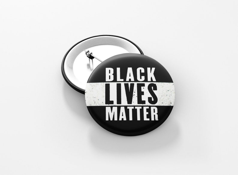 Black Lives Matter Pin Anti-Racism BLM Movement Equality Social Change Political Button/Pinback or Magnet, 1.5 Inches Round image 2