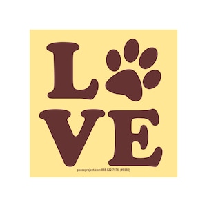 Adhésif pour pare-chocs Love Paw Dog Chat Adopt Rescue a Pet 4,25 x 4,25 pouces