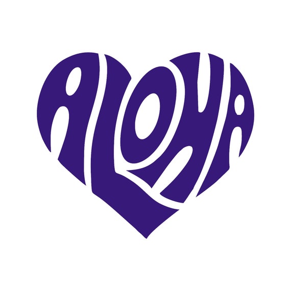 Aloha Heart - Hawaiian Good Vibes Vinyl Decal / Rub on Sticker