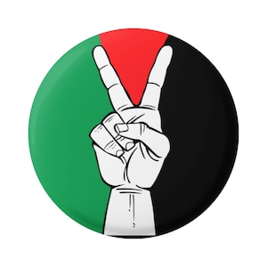 Peace For Palestine Middle East Peacemaking Peace Sign Button Pinback for Backpacks, Jackets, Hats, or Fridge Magnet Round 1.5 Inches