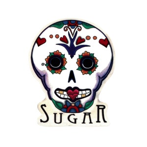 Sugar Skull - Translucent Window Sticker / Decal (3.5&quot; X 4.5&quot;)