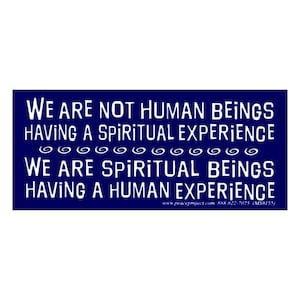 We Are Not Human Beings Having A Spiritual Experience... - Small Human Spirituality Sticker / Laptop Decal or Magnet
