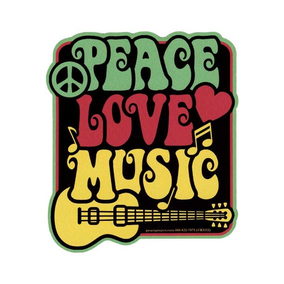 Small Bumper Sticker Peace And Love Decal