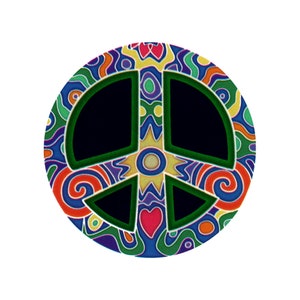 Retro Peace Sign Enamel Jacket Hat Backpack Purse Lapel Pin (1.25&quot; X 1.25&quot;)