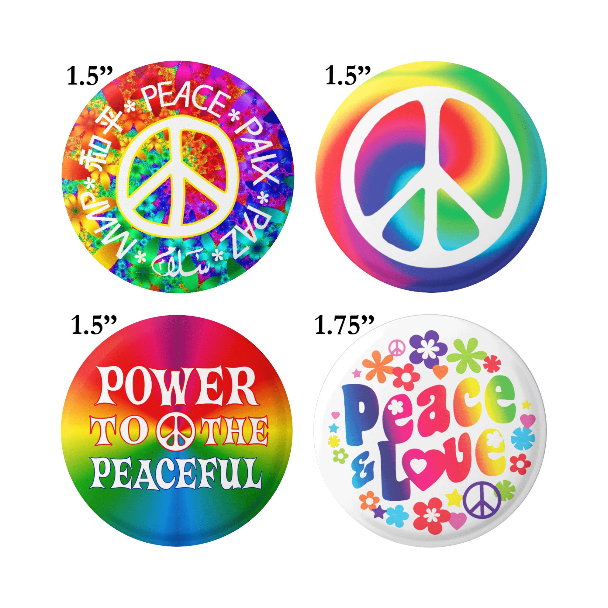 Dreamtimes Vredessymbool-pin voor vrouwen en mannen, roestvrijstalen reverspin, vintage idee voor hippie-, punk- en grunge-stijl, Valentijnsdagcadeau, Medium