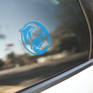 Dolphin Yin Yang Vinyl Decal / Rub On Sticker 14 colors available 3.25 x 3.25 image 2