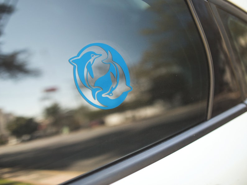 Dolphin Yin Yang Vinyl Decal / Rub On Sticker 14 colors available 3.25 x 3.25 image 2