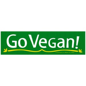 Go Vegan - Bumper Sticker / Decal or Magnet