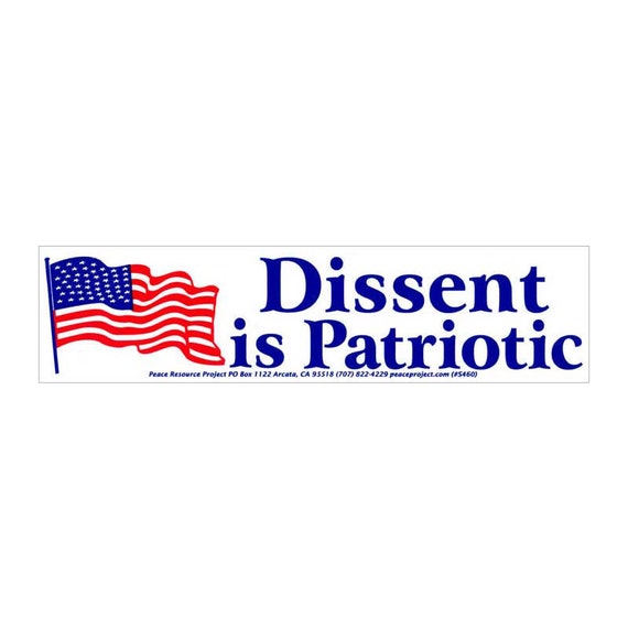 Dissent is Patriotic Bumper Sticker / Decal or Magnet | Etsy