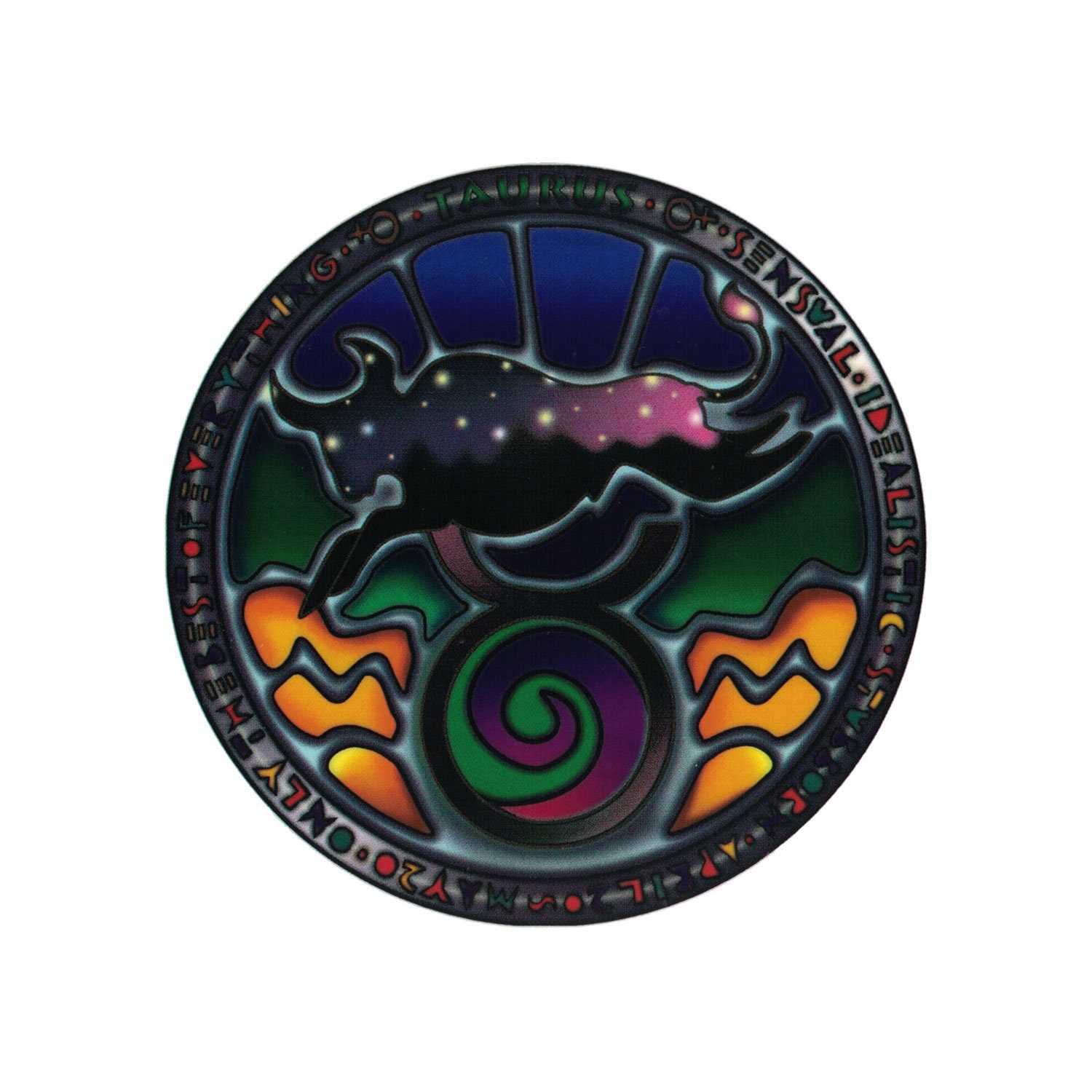 Taurus Astrological Sign - Translucent Window Sticker / Decal (4.5")