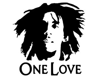 One Love Rasta Reggae Vinyl Decal / Rub On Sticker - 14 colors available 3.55-by-3.55 Inches