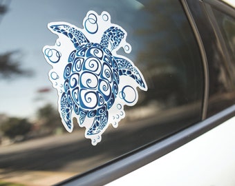 Sea Turtle Decal, Ocean Child, Turtle Sticker for Car, Laptop Skin, Sea Life, Tr