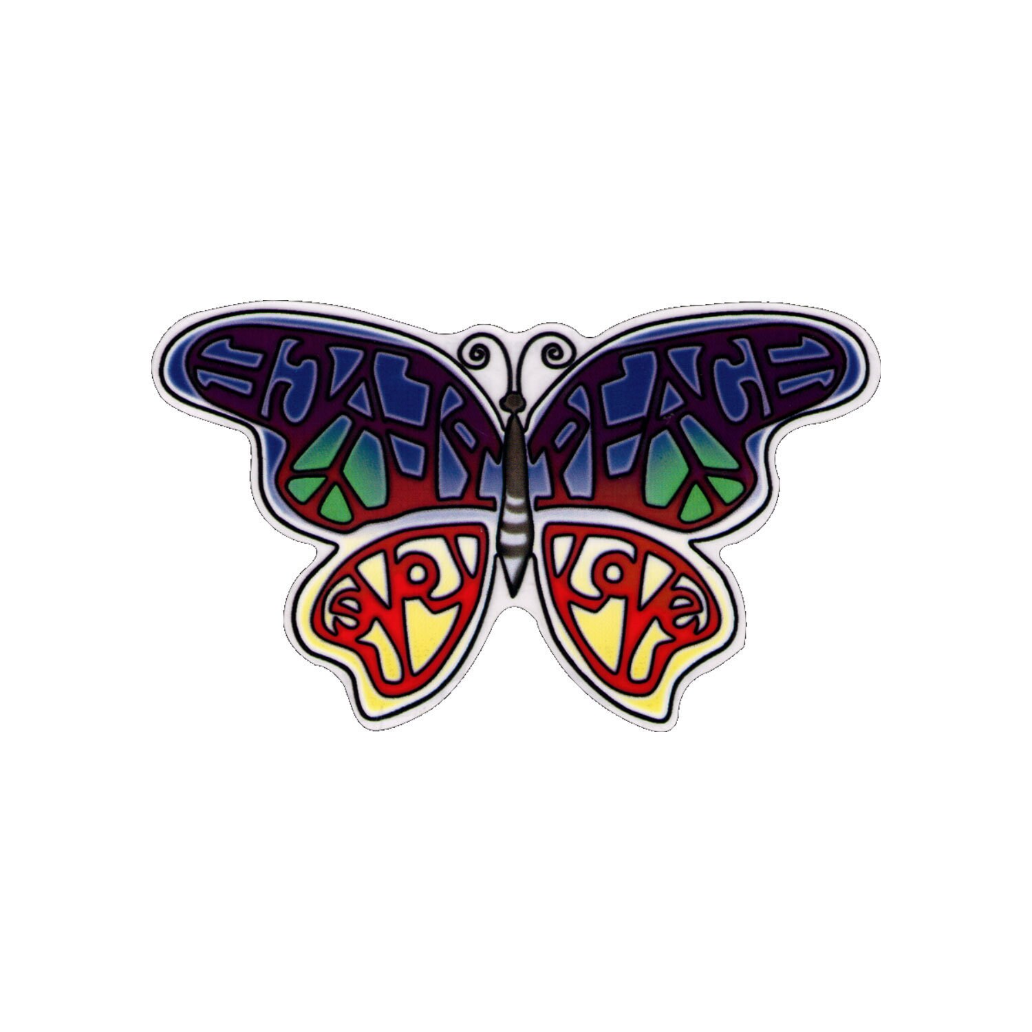 Peace /& Love Butterfly Sticker